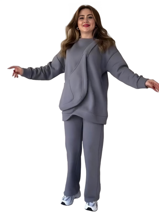 Comfortable Sweatshirt Tracksuit 2Pcs 4Colors - Zero HUB